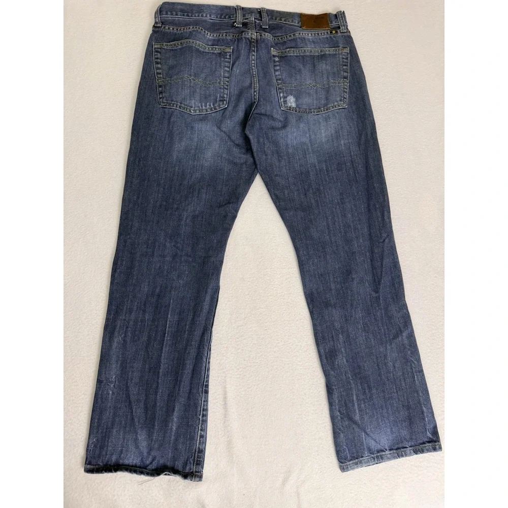 Lucky Brand 221 Original‎ Straight Jeans Men's 36x32 Dark Wash Stretch Denim